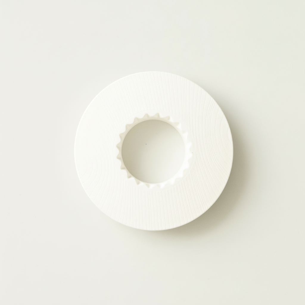 ORIGAMI - Coffee Dripper Holder - Grain Pattern - White with Black