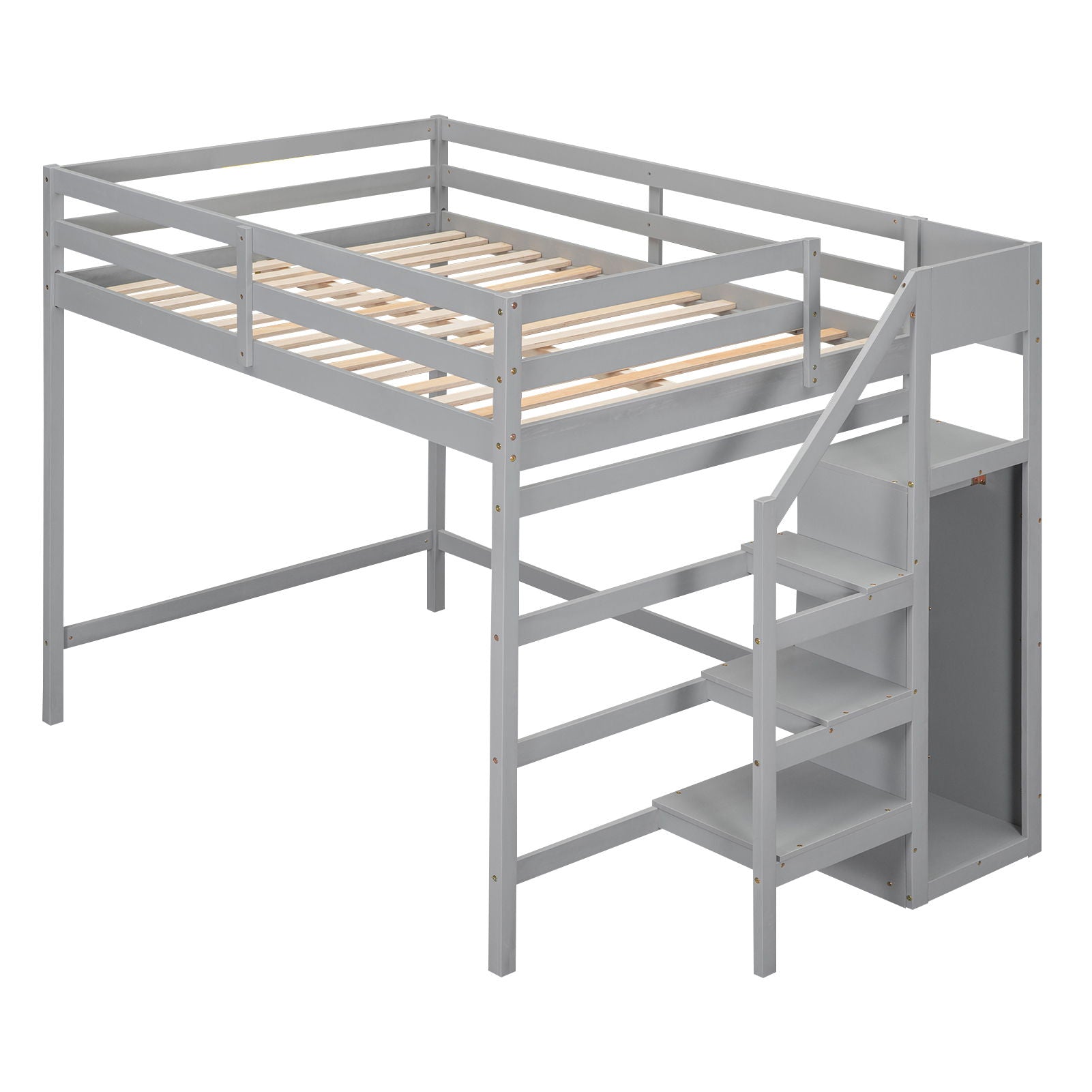 Loft Bed With Built In Storage Wardrobe And Staircase