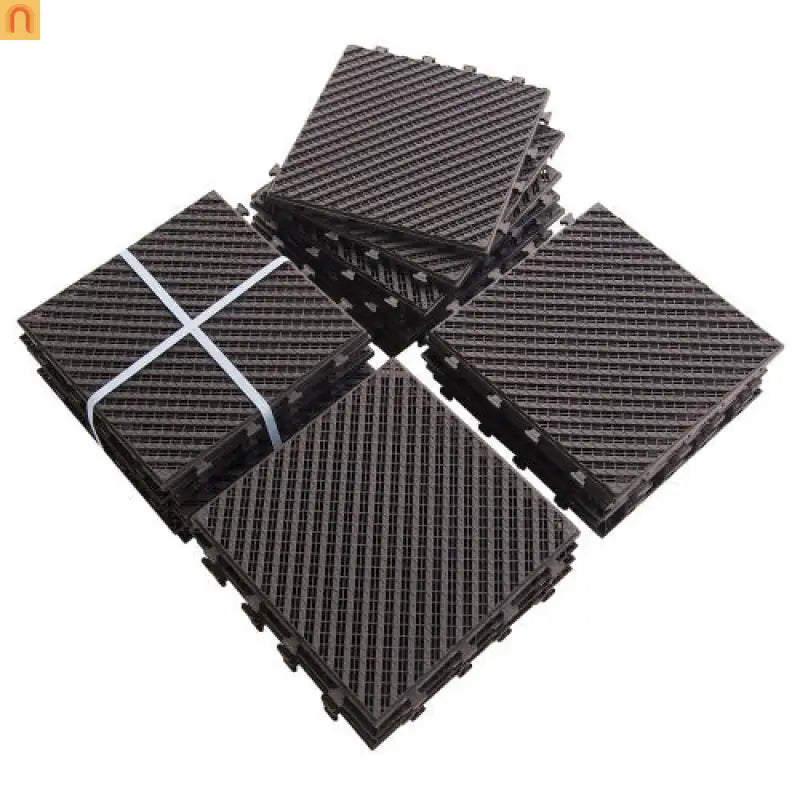 Outdoor Deck Tiles Composite Dark Brown 12x12" 44pc
