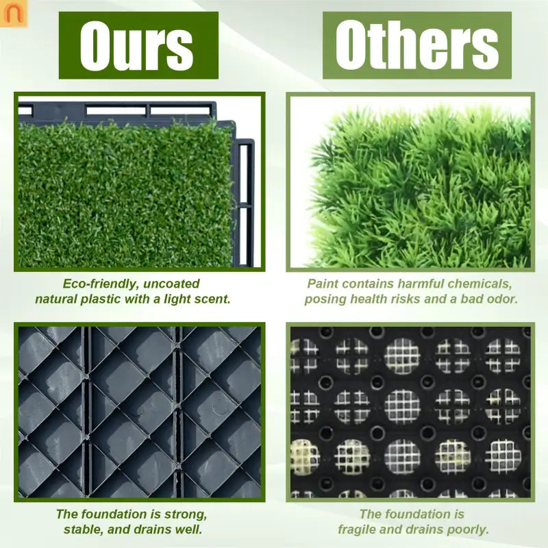 Outdoor Deck Tiles Artificial Turf Grass 12in Interlocking