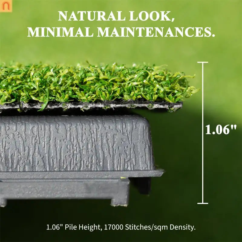 Outdoor Deck Tiles Artificial Turf Grass 12in Interlocking