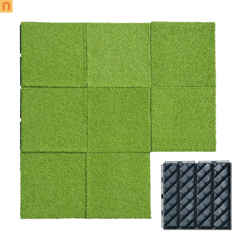 Outdoor Deck Tiles Artificial Turf Grass 12in Interlocking