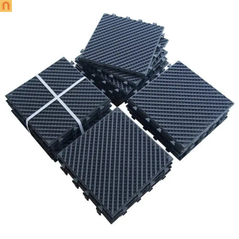 Outdoor Deck Tiles Composite Dark Gray Interlocking 12x12in 36 Piece