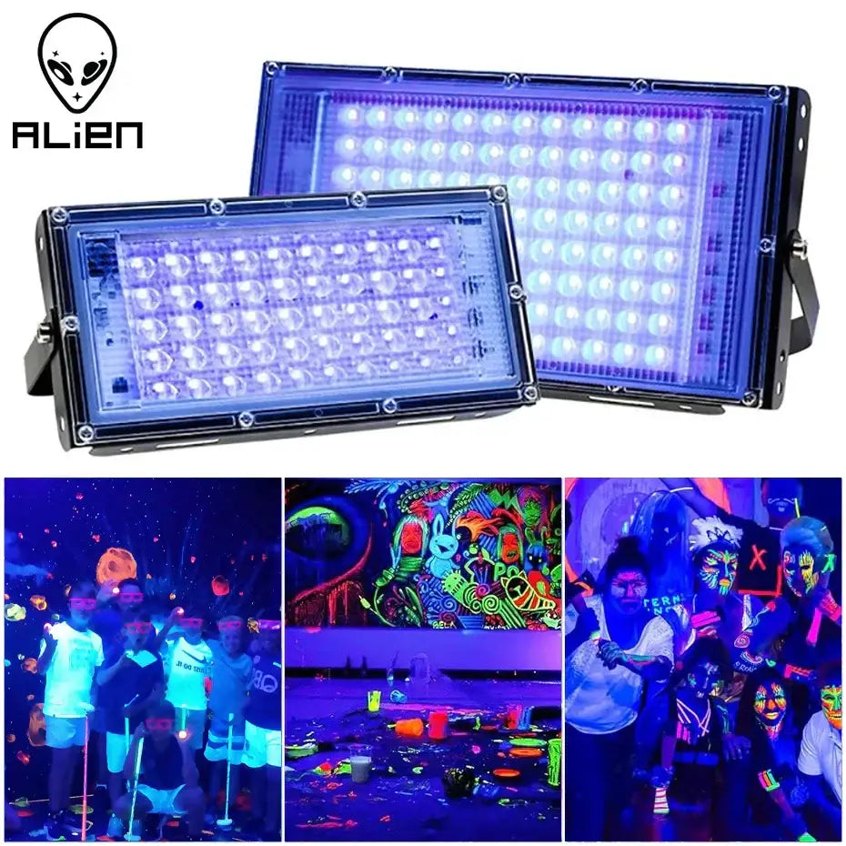 Decorbites 100w led uv blacklight panel for party room bright blue led