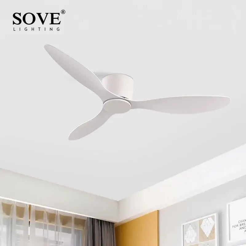 DecorBites™ 17cm White DC Ceiling Fan with Remote Control - Simple and Ultra Thin