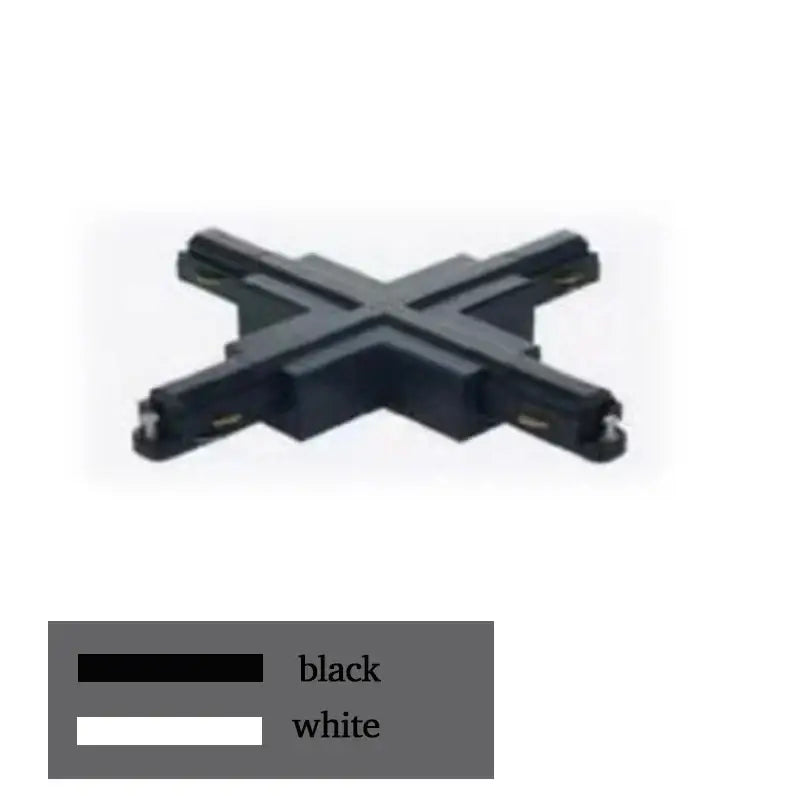 DecorBites™ 1m Black White Aluminum 2-Wire Connector Track Rail Spotlight Fitting