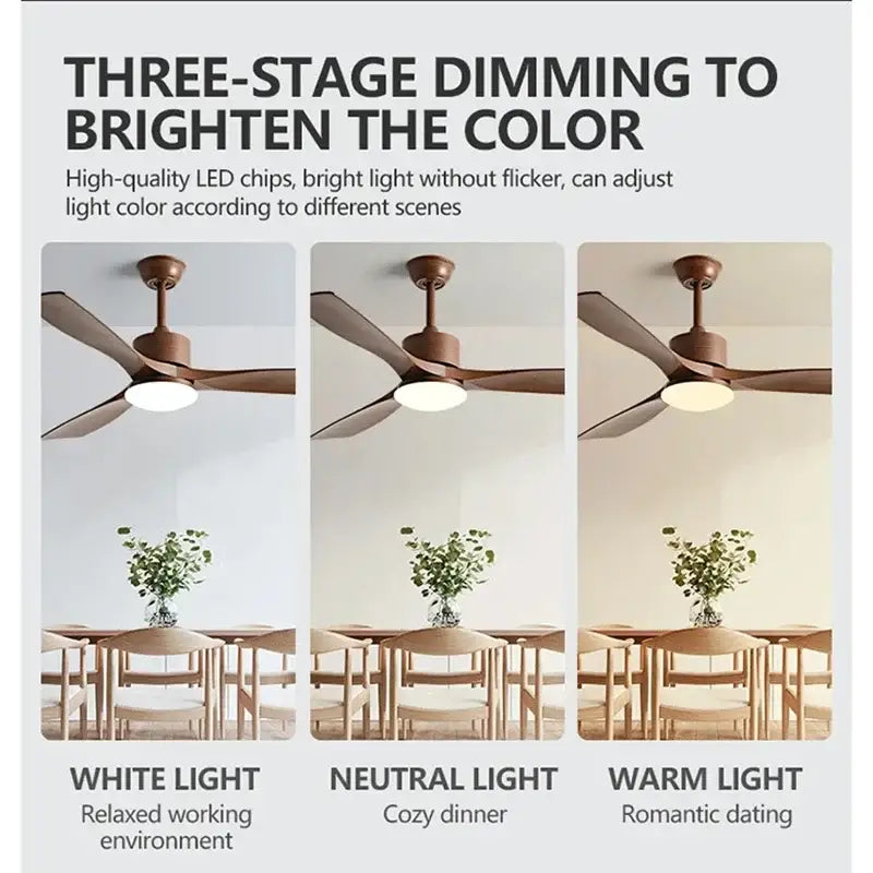 DecorBites™ 52" DC Motor Ceiling Fan with LED Light & Remote Control