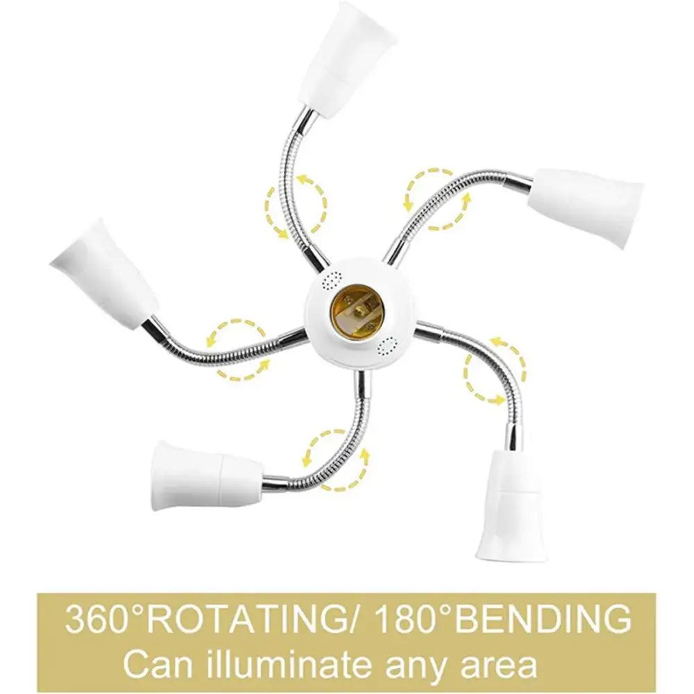 DecorBites™ 6-in-1 E26 E27 Light Splitter Socket Adapter for LED Bulbs