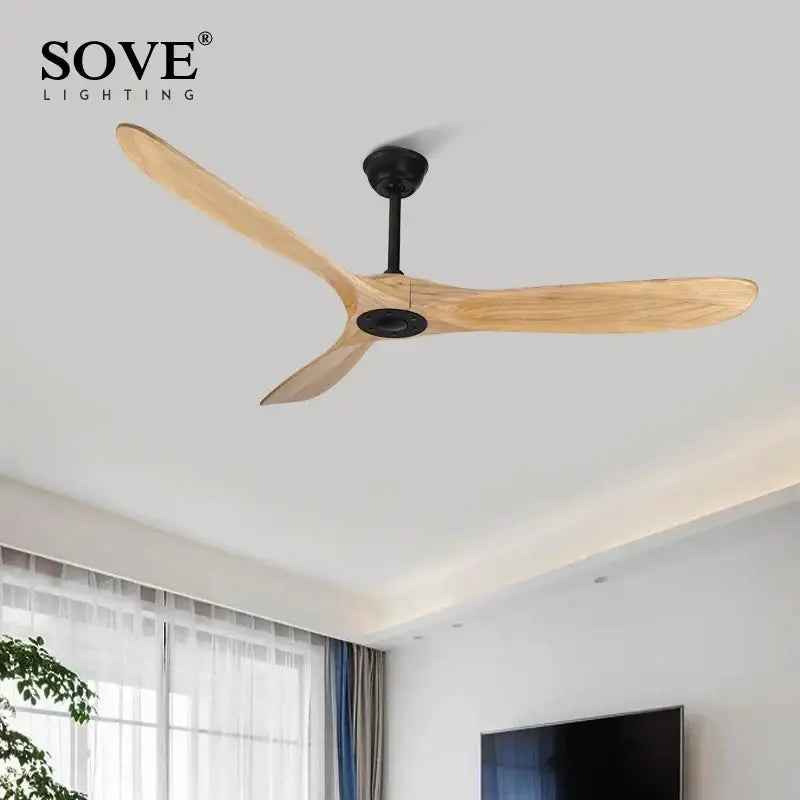 DecorBites™ 60" Solid Wood DC Ceiling Fan with Remote Control