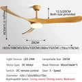 DecorBites™ 70" Black Retro Fan Light with Solid Wood Blade, LED, DC Remote Control