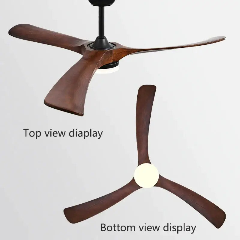 DecorBites™ 70" Black Retro Fan Light with Solid Wood Blade, LED, DC Remote Control