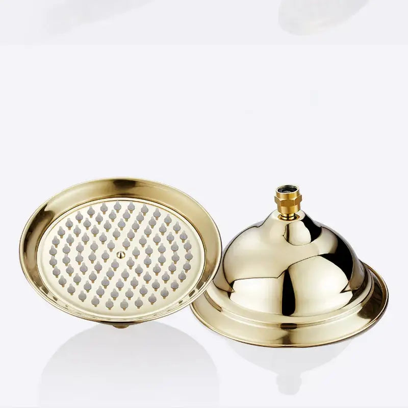 DecorBites™ 8" Brass Shower Head: Bathroom Rainfall Replacement for Handshower Faucet