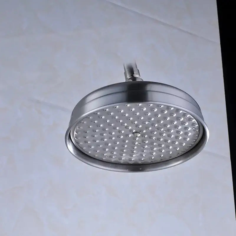 DecorBites™ 8" Brass Shower Head: Bathroom Rainfall Replacement for Handshower Faucet