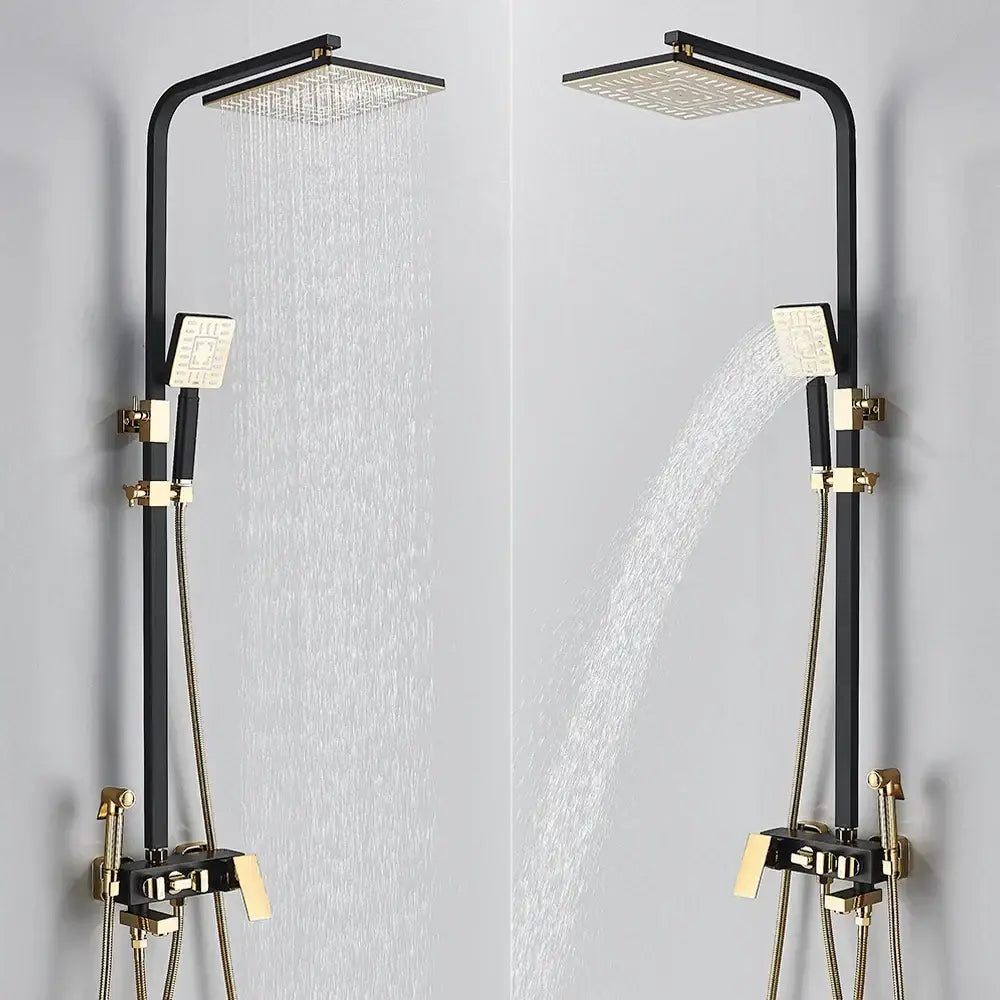 DecorBites™ 8" Rainfall Shower Set with Bidet Function, Wall Mounted Hot Cold Mixer Tap