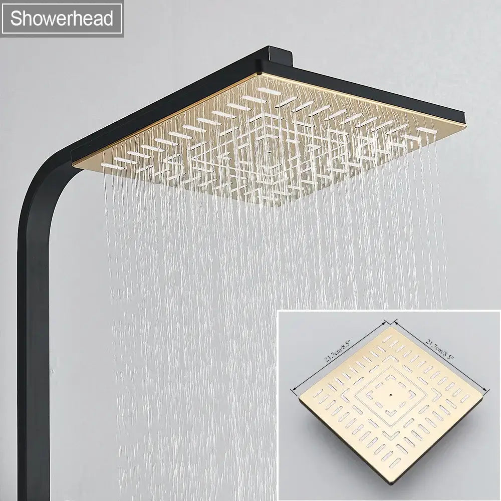DecorBites™ 8" Rainfall Shower Set with Bidet Function, Wall Mounted Hot Cold Mixer Tap