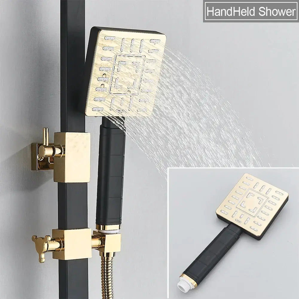 DecorBites™ 8" Rainfall Shower Set with Bidet Function, Wall Mounted Hot Cold Mixer Tap