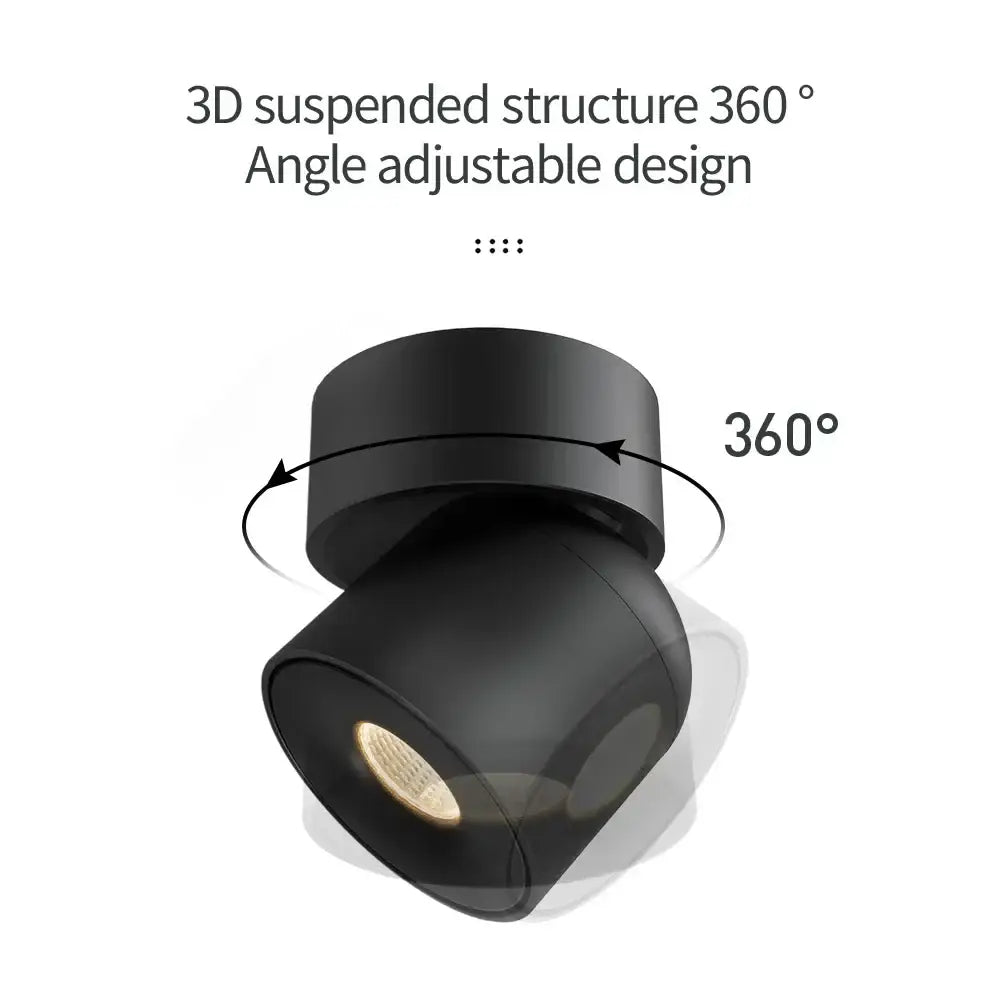 DecorBites™ 9W COB LED Ceiling Spotlight 360° Rotation Modern Surface Mounted Lamp