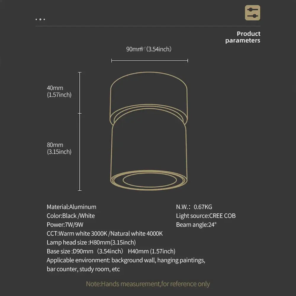 DecorBites™ 9W COB LED Ceiling Spotlight 360° Rotation Modern Surface Mounted Lamp