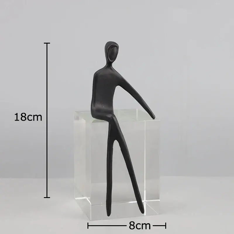 DecorBites™ Abstract Character Sculpture with Crystal Base for Modern Room Decor