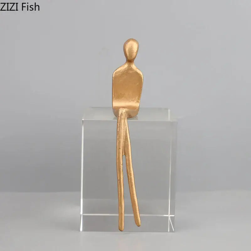 DecorBites™ Abstract Character Sculpture with Crystal Base for Modern Room Decor
