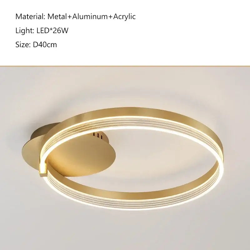 Modern gold circular led acrylic ceiling chandelier for living room