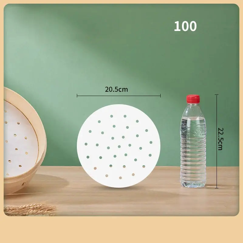 White perforated bamboo air fryer steamer liners kitchen baking papers
