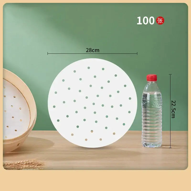 White perforated bamboo air fryer steamer liners kitchen baking papers