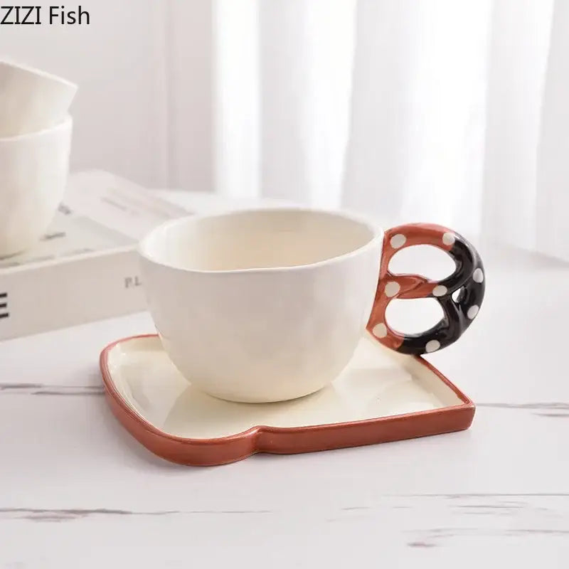 DecorBites™ Alkali Water Biscuit Mug Set - Ceramic Tea & Coffee Cup for Dining Table