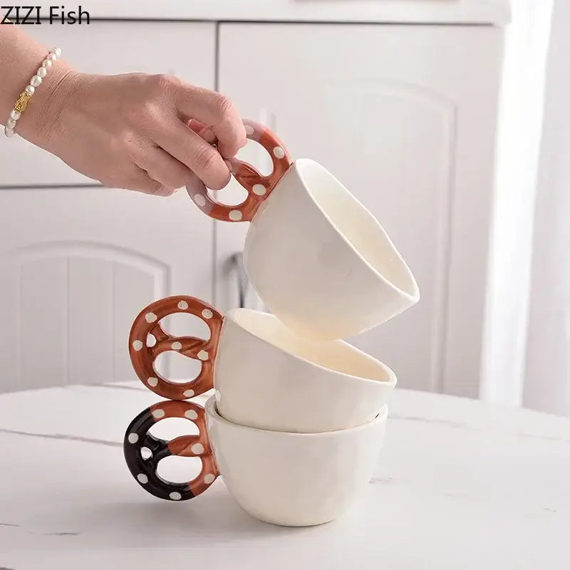 DecorBites™ Alkali Water Biscuit Mug Set - Ceramic Tea & Coffee Cup for Dining Table