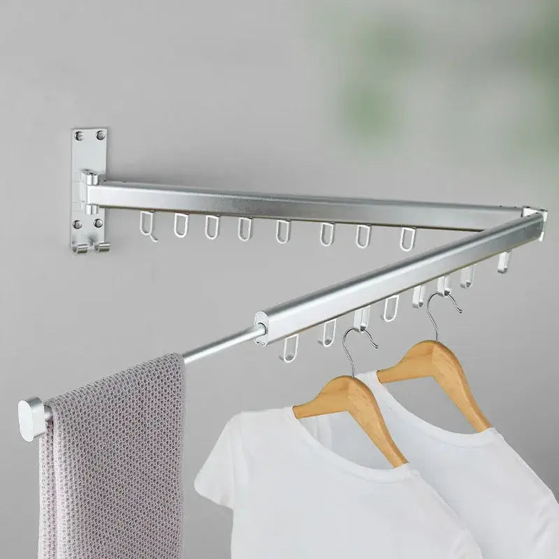 DecorBites™ Aluminum Clothing Hanger Organizer Rack Black Foldable Laundry Drying Rack