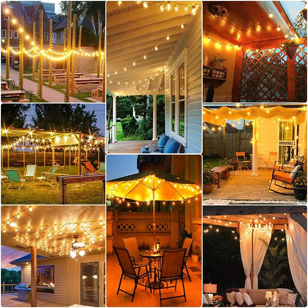 DecorBites™ Amber Glass Bulb Dimmable LED String Lights Connectable for Party Wedding Decor