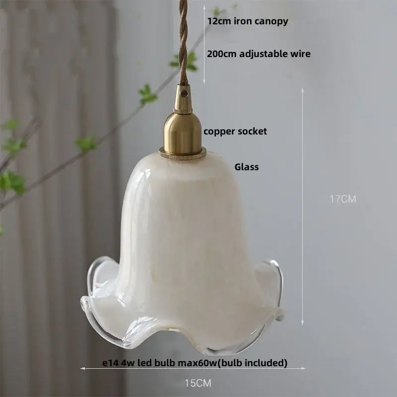 Walnut and amber glass led pendant lamp dining room hanging light