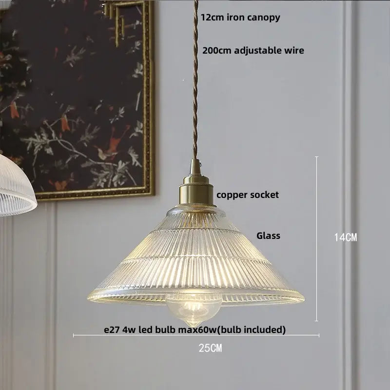 Walnut and amber glass led pendant lamp dining room hanging light