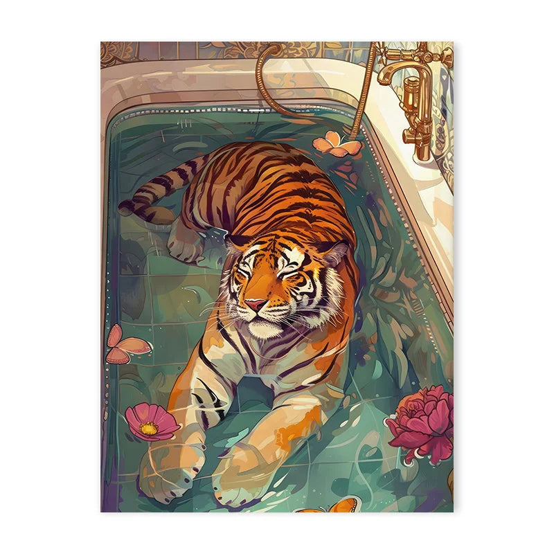 Animal Canvas Bathroom Wall Art