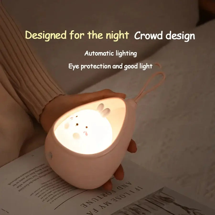DecorBites™ Animal Night Light with Sensor Control for Kids, USB Rechargeable Silicone LED