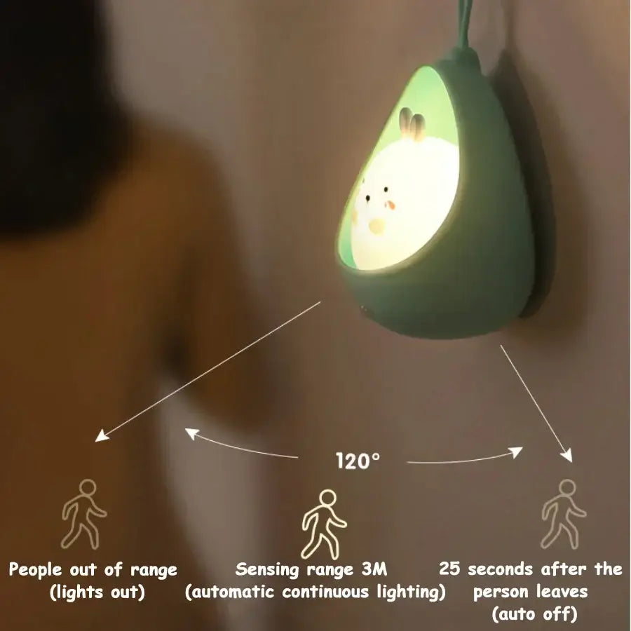DecorBites™ Animal Night Light with Sensor Control for Kids, USB Rechargeable Silicone LED