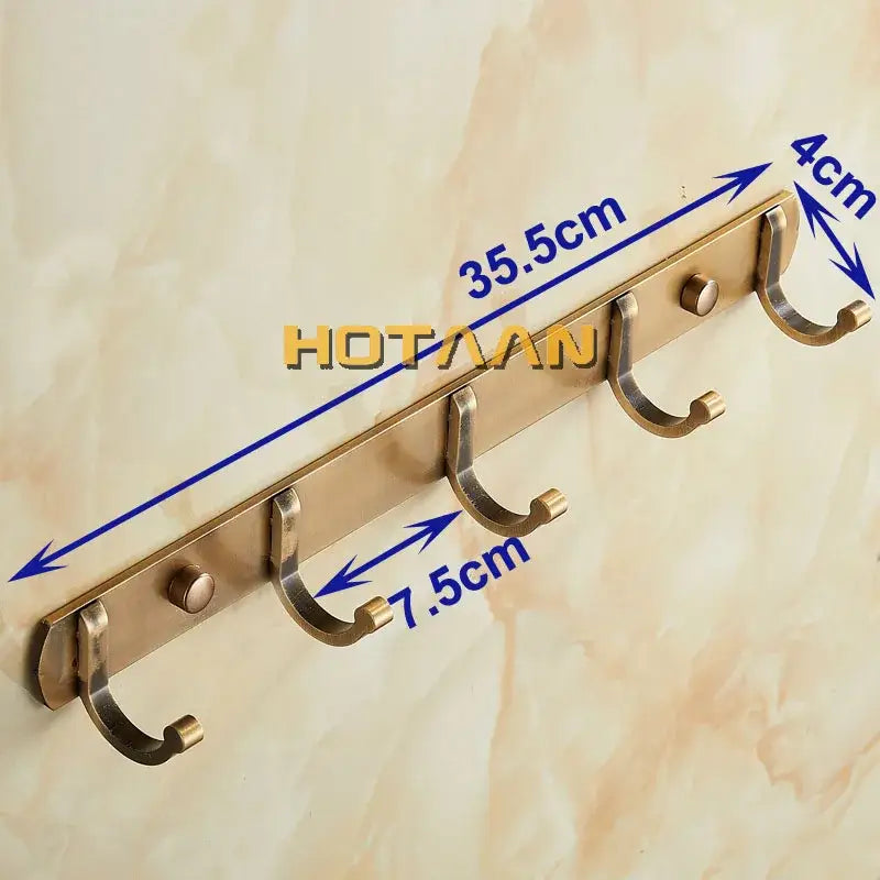 DecorBites™ Antique Black Robe Hook, Brass Finish Bathroom Hardware, Wall Hook, Clothes Hook.