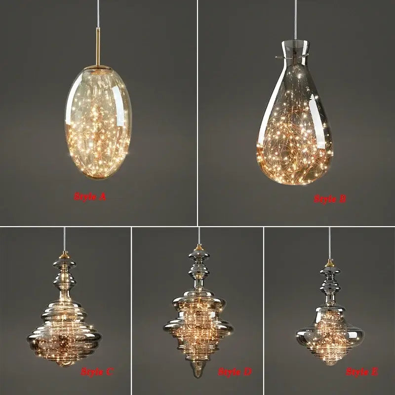 Antique brass glass tiered pendant chandelier for dining room