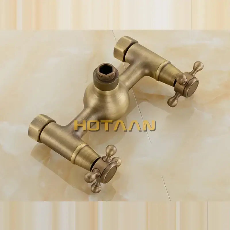 DecorBites™ Antique Brass Hand Held Shower Head Kit for Bath Wall Mount