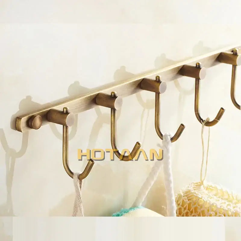 DecorBites™ Antique Brass Robe Hook, Bathroom Hardware for Stylish Organization
