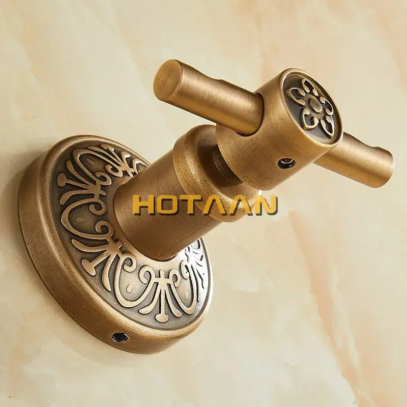 DecorBites™ Antique Brass Robe Hook, Wall Mounted Bathroom Accessories