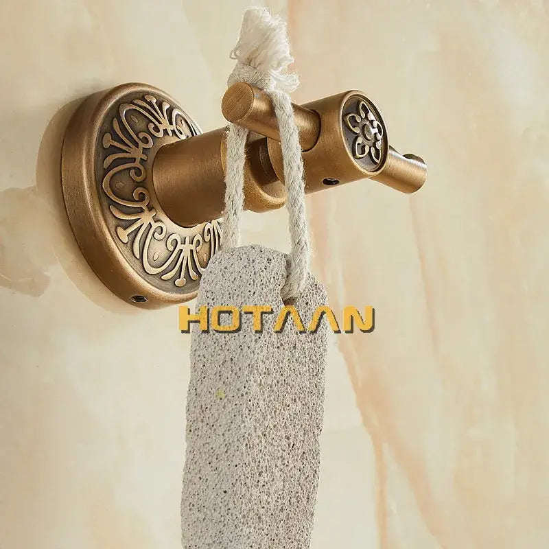DecorBites™ Antique Brass Robe Hook, Wall Mounted Bathroom Accessories
