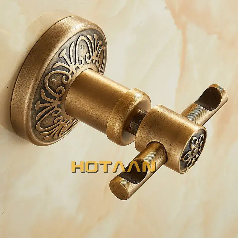 DecorBites™ Antique Brass Robe Hook, Wall Mounted Bathroom Accessories
