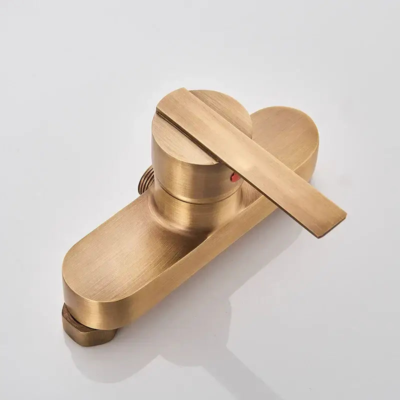 DecorBites™ Antique Brass Shower Set Single Handle Wall Mount Rainfall Mixer Faucet