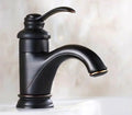 DecorBites™ Antique Brass Single Handle Deck Mount Bathroom Sink Faucet.