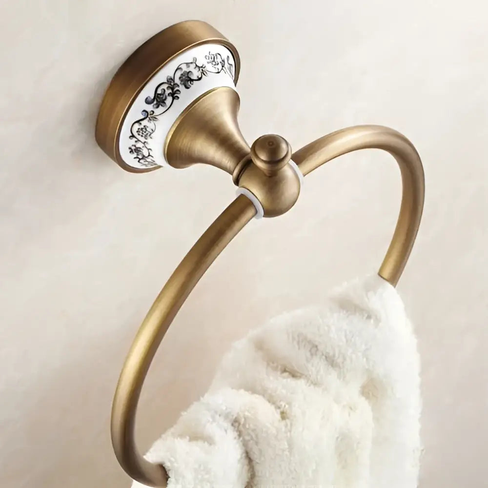 DecorBites™ Antique Bronze Towel Ring – Solid Brass Wall Mounted Holder for Bathroom