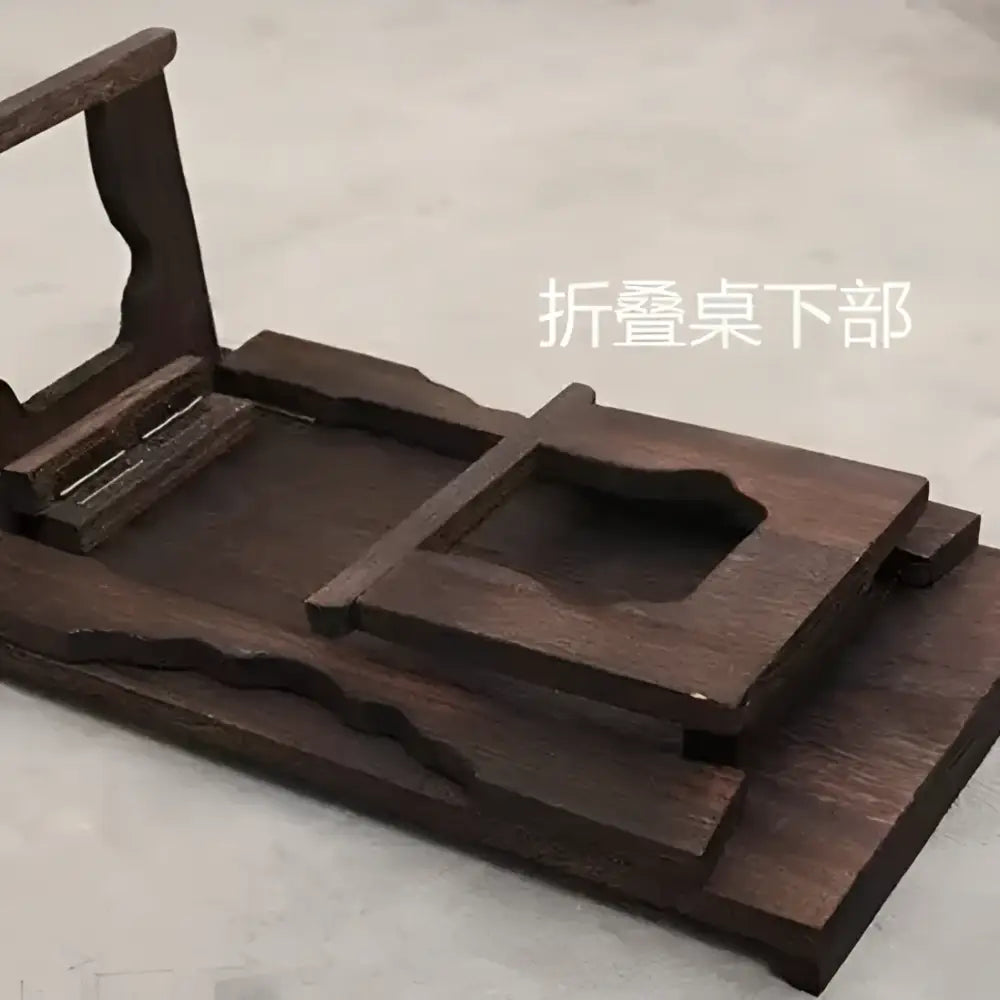 DecorBites™ Antique Chinese Style Solid Wood Foldable Table for Hanfu Shoots & Tea Cooking