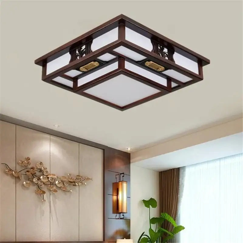 DecorBites™ Antique Style Solid Wood Led Ceiling Light for Living Room Bedroom & Study