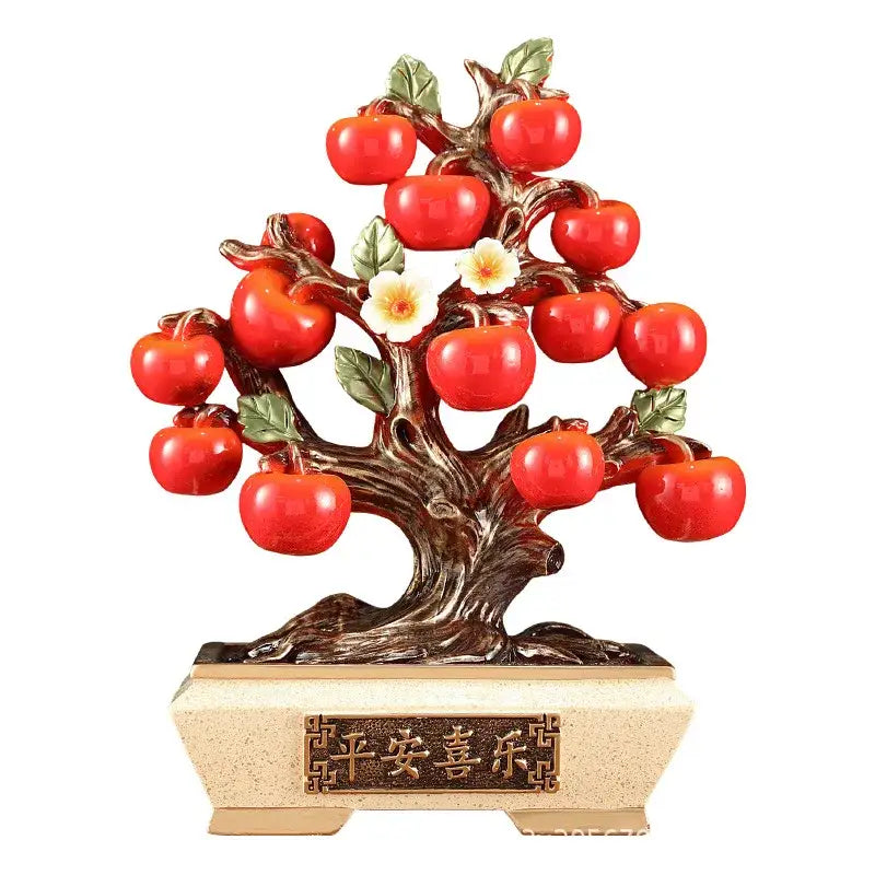 DecorBites™ Artificial Fruit Tree Apple Basket Ornaments Home Decor Figurines