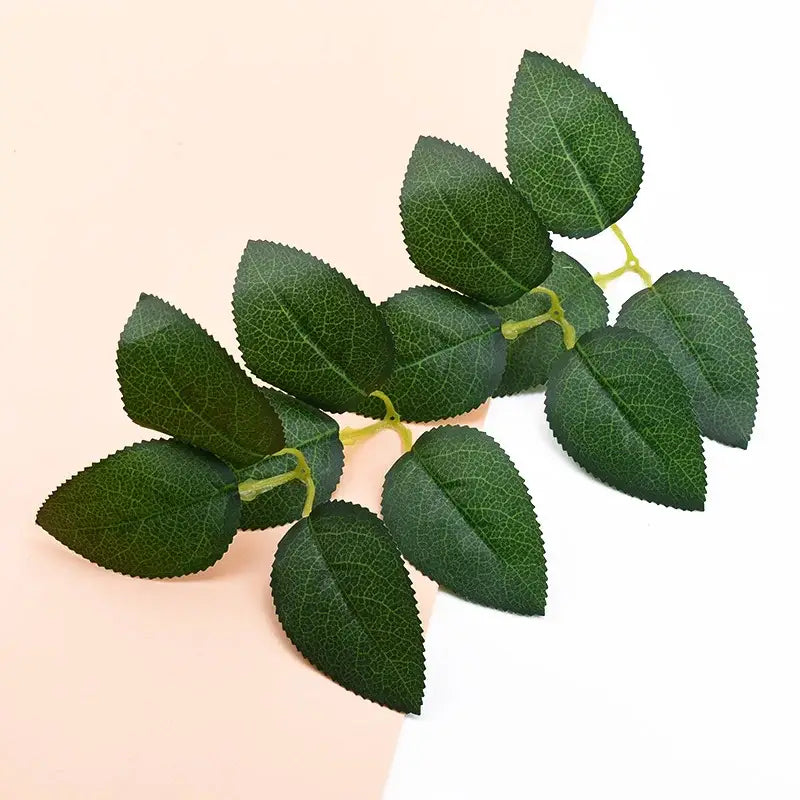Realistic matte silk greenery rose leaves wedding and home decor